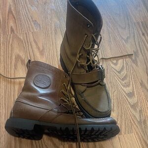 VINTAGE Polo Brown leather Lace-Up Boots